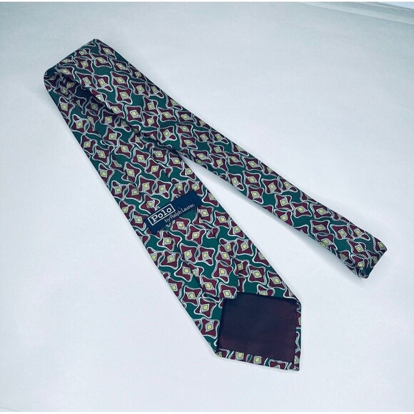 Vintage Polo by Ralph Lauren 57" Tie Handmade 100% Silk Multicolor Geometric USA - Picture 3 of 5